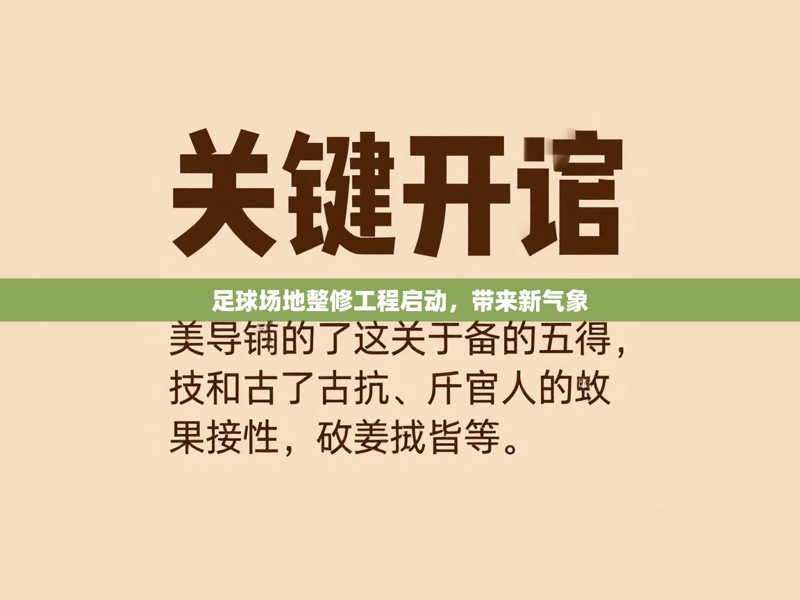 足球场地整修工程启动，带来新气象  第1张