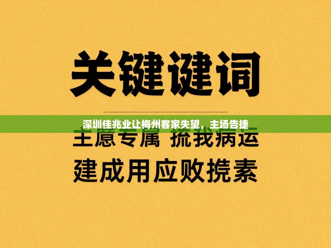 深圳佳兆业让梅州客家失望，主场告捷  第2张